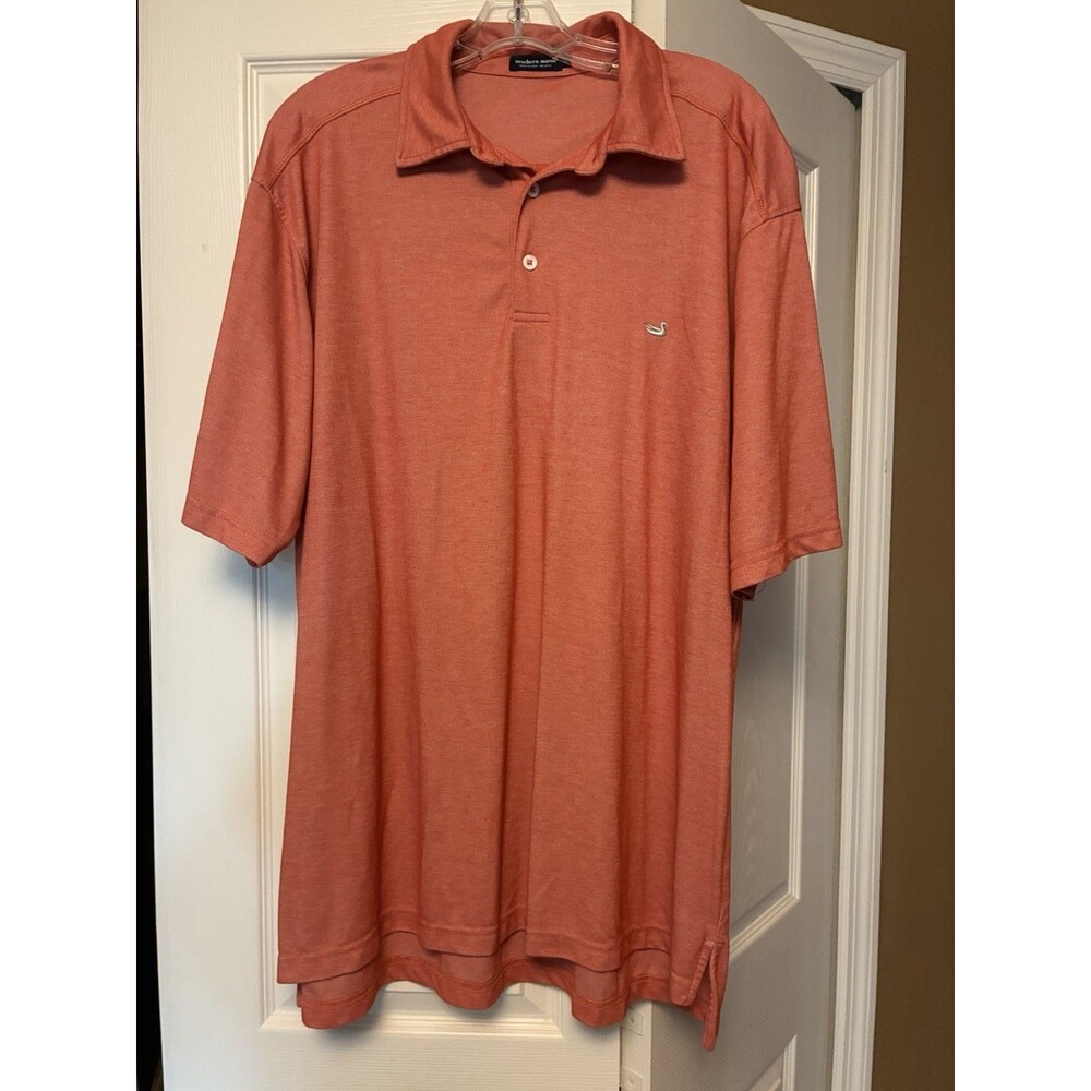 Southern Marsh Polo Shirt Mens 2X Orange Performance Duck Logo Golf Casual